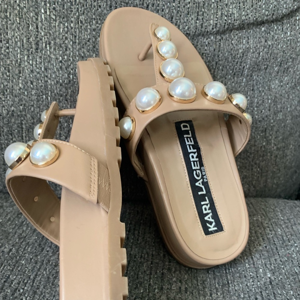 Karl Lagerfeld sandals. Only worn once!!